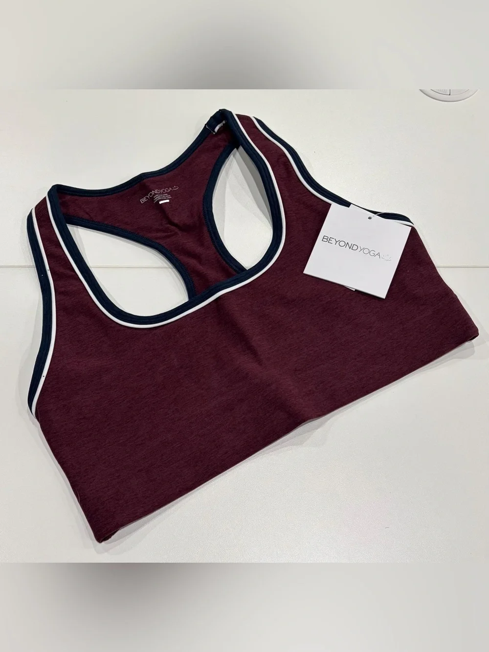 Beyond Yoga Women's XL Spacedye™ Ready Bra Burgandy NWT Retro Racerback